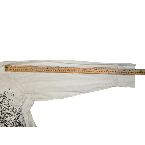 Cult Button Down Collared Skull Art Graphic Men's White Shirt Size XL - Picture 6 of 9